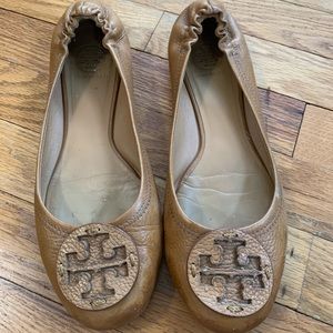 Tory Burch Minnie Flats, Tan, 8.5